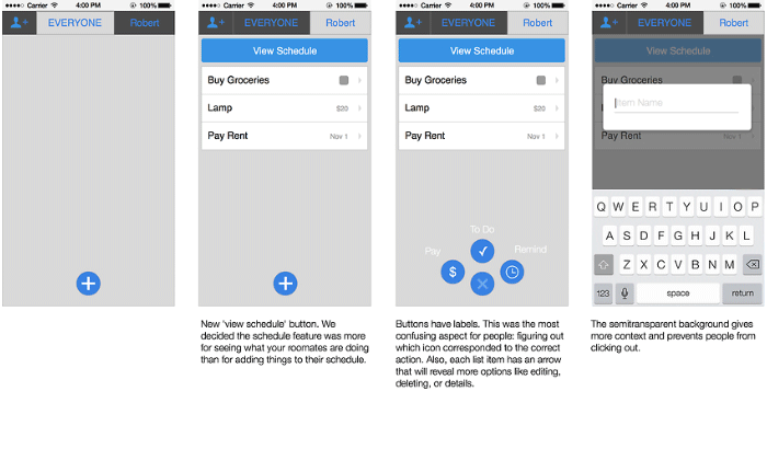 Roomies Wireframes